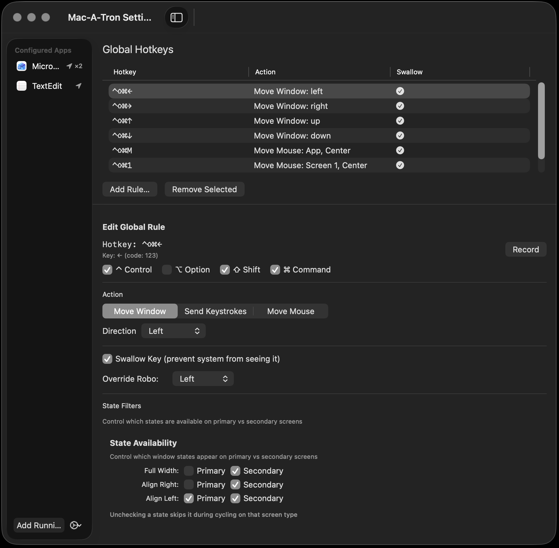 SnapMatic main configuration screen